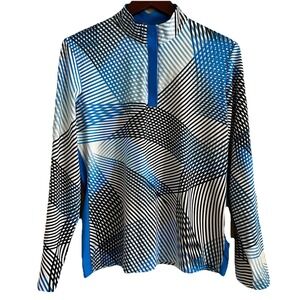 TAIL Long Sleeve Golf Shirt L Geometric Print Activewear Tennis Pickleball